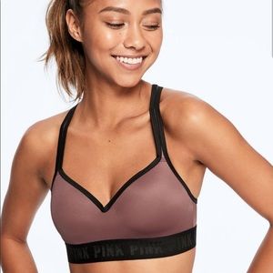 PINK Ultimate Push-Up Racerback Spots Bra in Black Like New Sz L